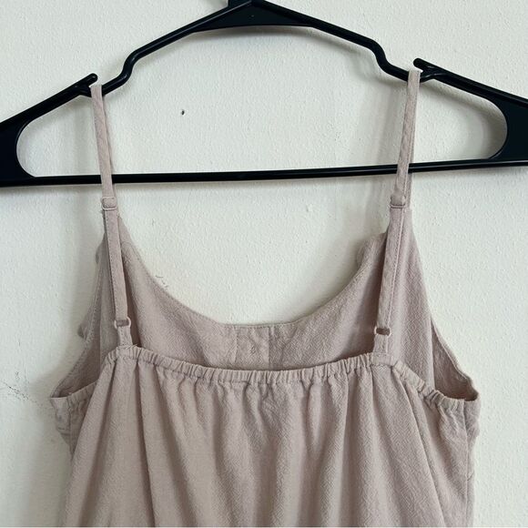 Favlux Tan Cotton Button Down Ruffle Detailed Romper - Picture 6 of 9